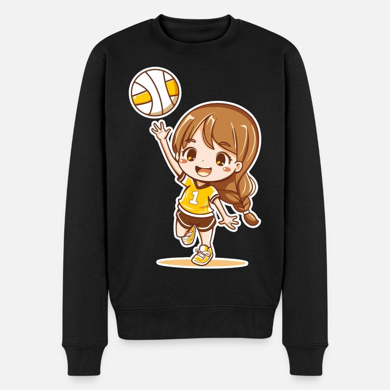 Petit joueur de volley-ball - Pull Premium bio Homme - noir