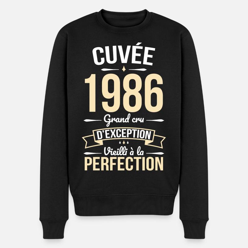 1986 – Perfekt gereift - Männer Premium Bio Pullover - Schwarz