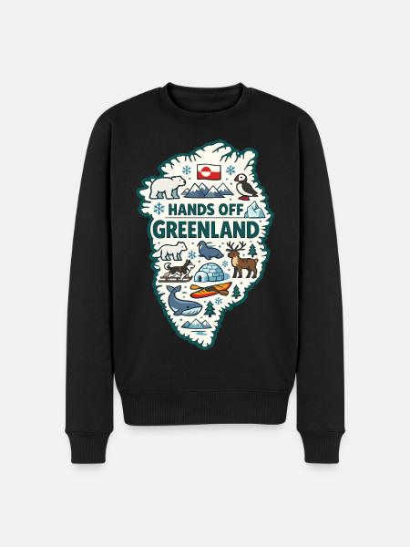 Hænderne væk fra Grønland Europa Solidaritet - Økologisk premium-sweatshirt til mænd - sort