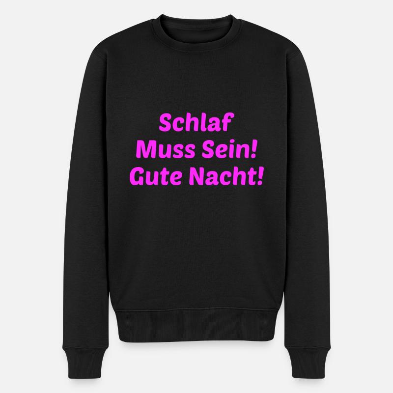 Schlafen Langschläfer Schlaf Morgenmuffel - Männer Premium Bio Pullover - Schwarz