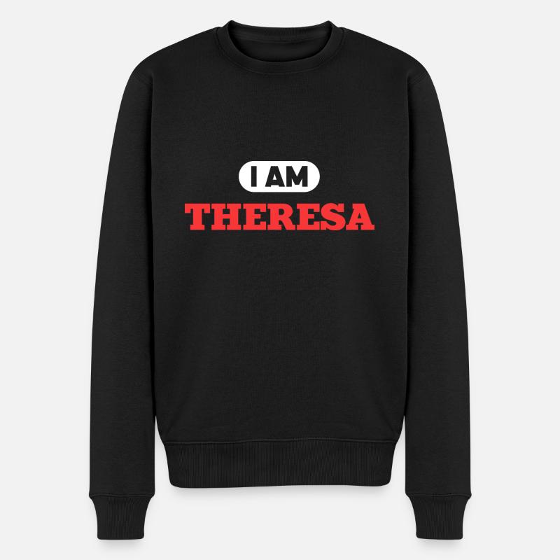 Theresa Name Spruch für stolze Theresas - Männer Premium Bio Pullover - Schwarz