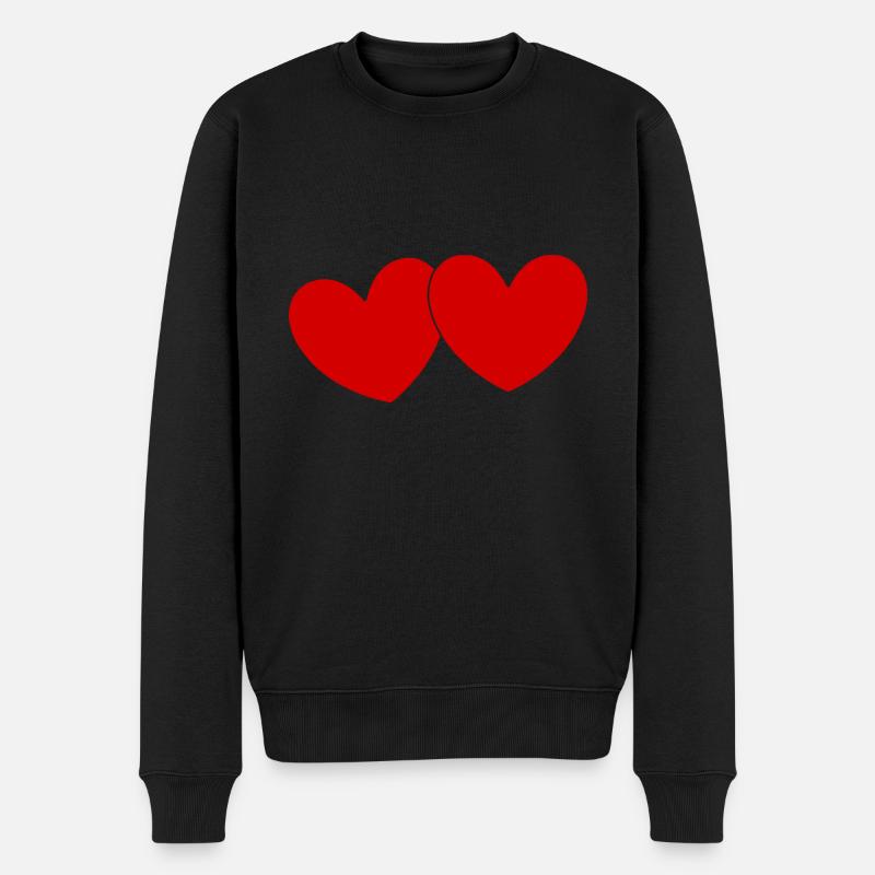 Saint-Valentin cœur rouge, st.valentin - Pull Premium bio Homme - noir