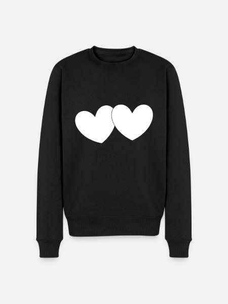 White Heart Valentines - Men's Premium Organic Jumper - black