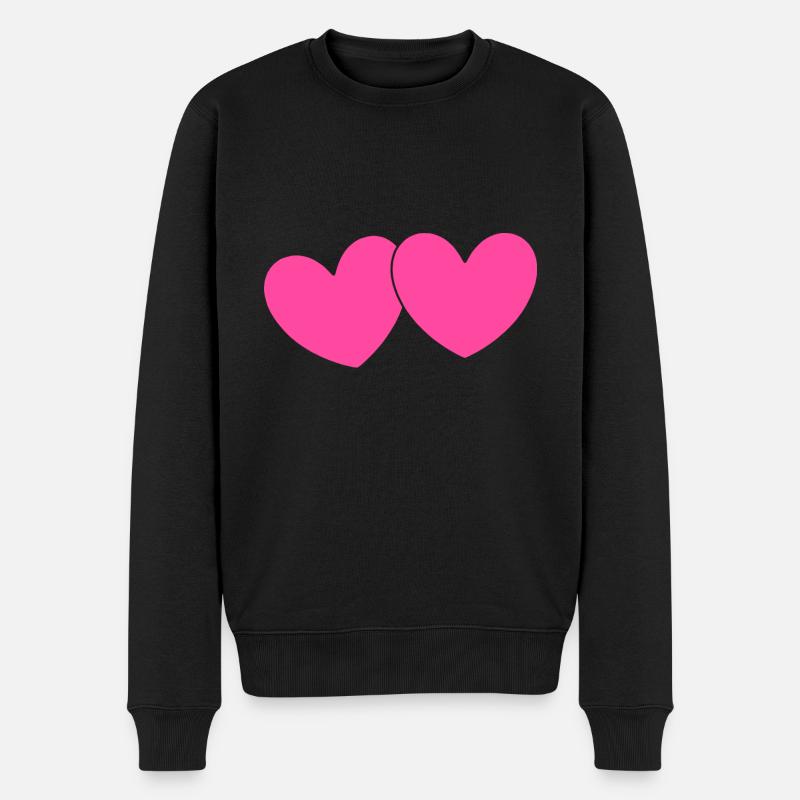 Saint-Valentin Cœur Rose, St.valentin - Pull Premium bio Homme - noir