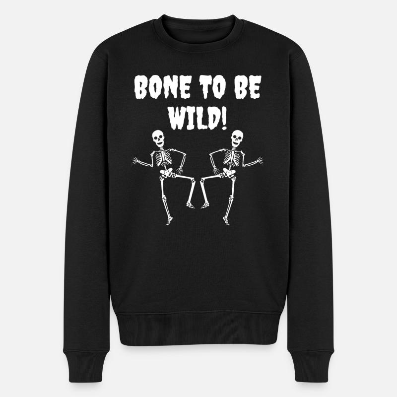 Lustiger Halloween-Kostümknochen, um wild zu sein - Männer Premium Bio Pullover - Schwarz