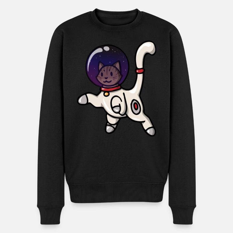 Spacecat Weltraum Katze! Geschenkidee Astrocat All - Männer Premium Bio Pullover - Schwarz