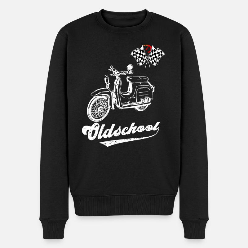 Schwalbe Moped Kult 70er Jahre Oldschool - Männer Premium Bio Pullover - Schwarz