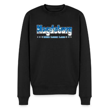 Magdeburg Fussball Fans Mein Leben Lang - Männer Premium Bio Pullover - Schwarz - Vorne - Nico (187cm)