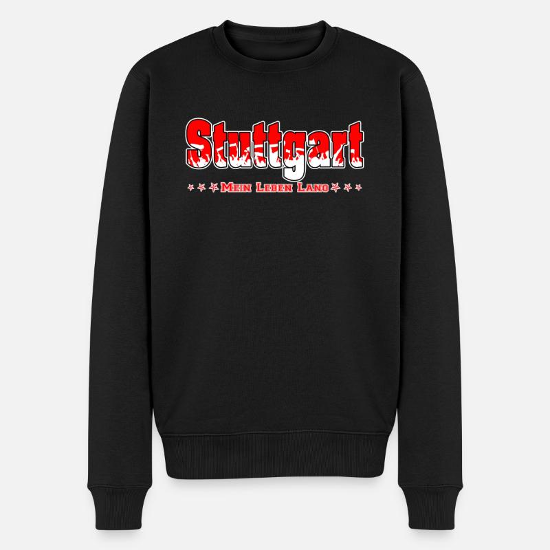 Stuttgart Fussball Fans Mein Leben Lang - Männer Premium Bio Pullover - Schwarz