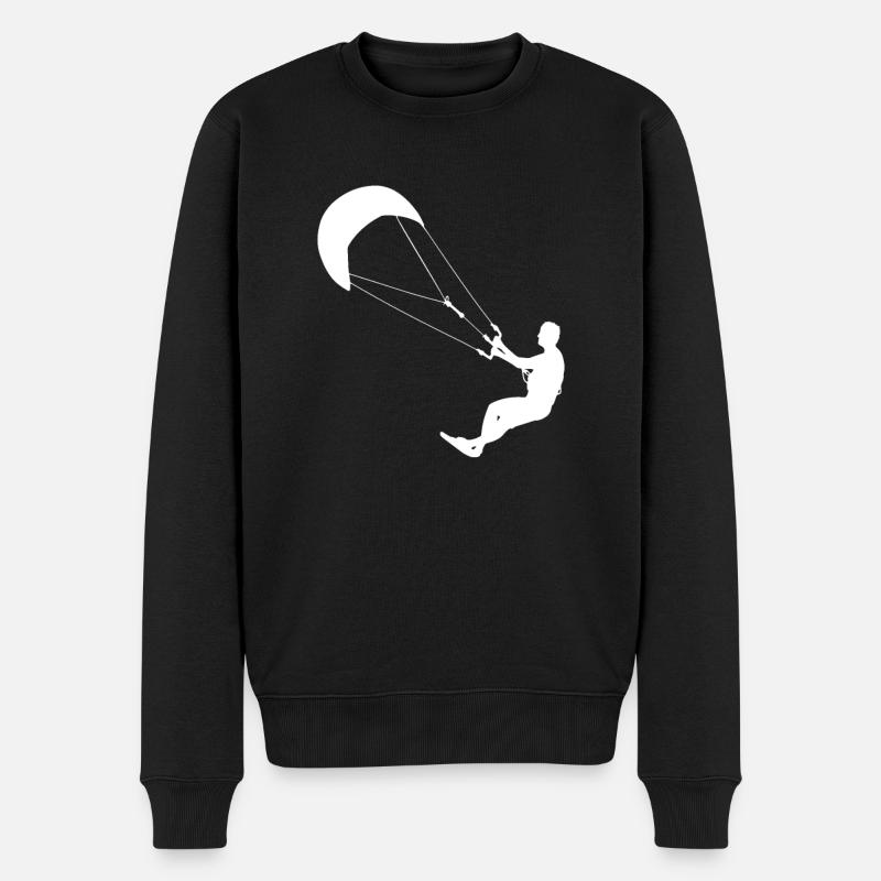 Herren Kitesurfen Kitesurf Kite Kitesurfer - Männer Premium Bio Pullover - Schwarz