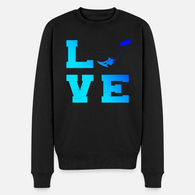 Kitesurfing Kitesurf Kitesurfen Kitesurfer - Männer Premium Bio Pullover - Schwarz