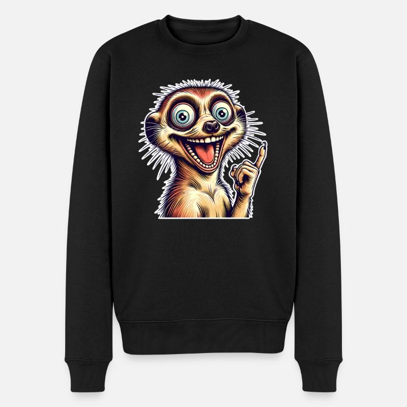 Erdmännchen - Männer Premium Bio Pullover - Schwarz