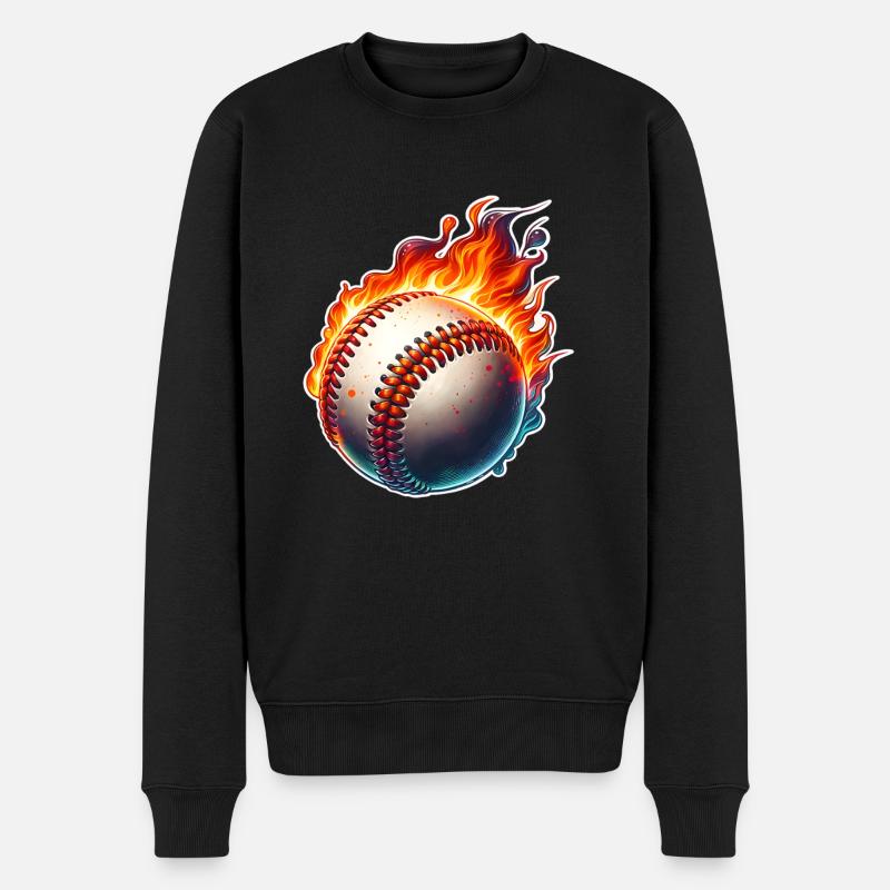 Baseball - Männer Premium Bio Pullover - Schwarz