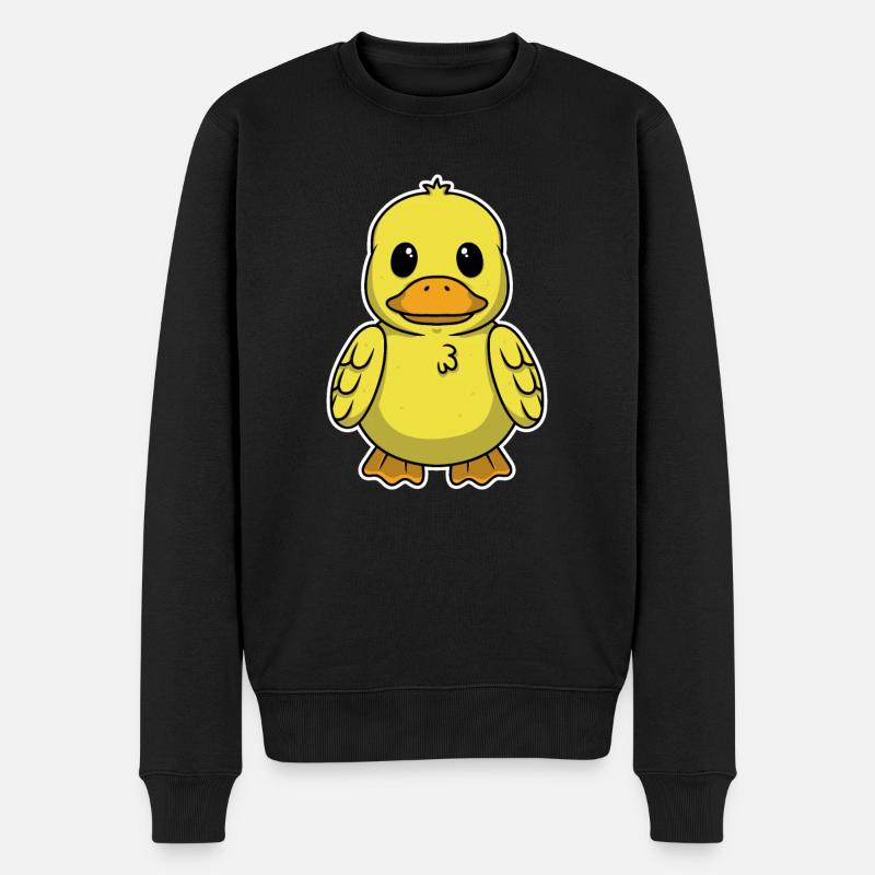 Süßes Tier Baby Gelbe Ente Enten - Männer Premium Bio Pullover - Schwarz