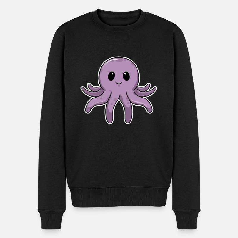 Süßes Tier Baby Tintenfisch Oktopus - Männer Premium Bio Pullover - Schwarz