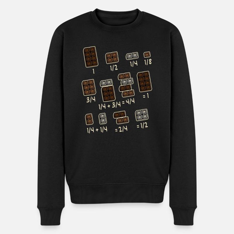 Schokolade Mathematik Bruchrechnen Lehrer - Männer Premium Bio Pullover - Schwarz