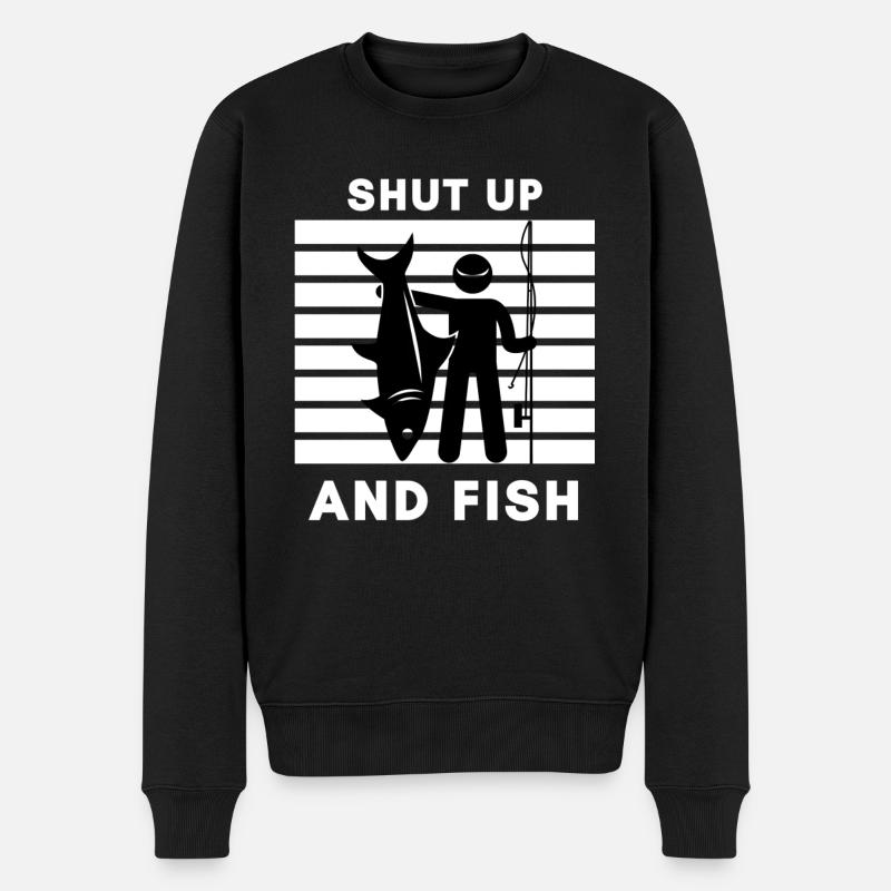 Tais-toi et pêche - Pull Premium bio Homme - noir