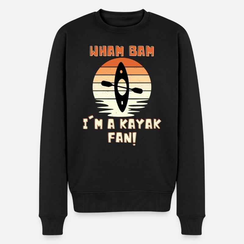 Wham Bam I'm a Kayak Fan! - Männer Premium Bio Pullover - Schwarz