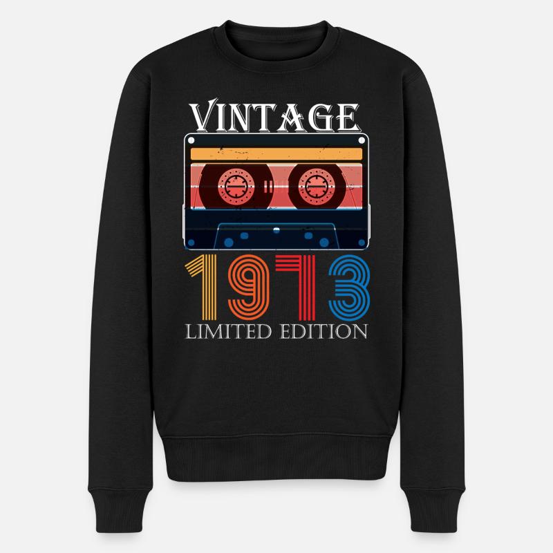 1973 Vintage Jubiläum Retro Limitierte Auflage - Männer Premium Bio Pullover - Schwarz