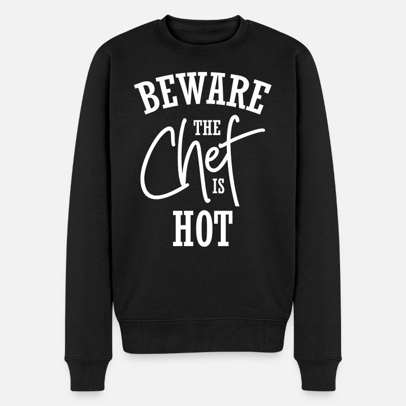 Beware the Chef is Hot - Men's Premium Organic Jumper - black