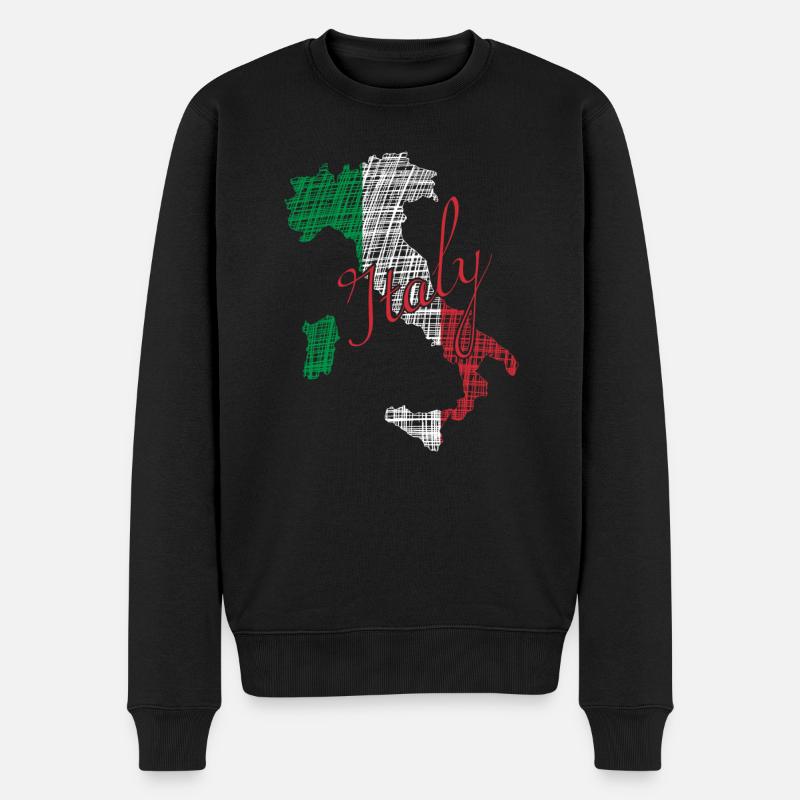Italy - Männer Premium Bio Pullover - Schwarz