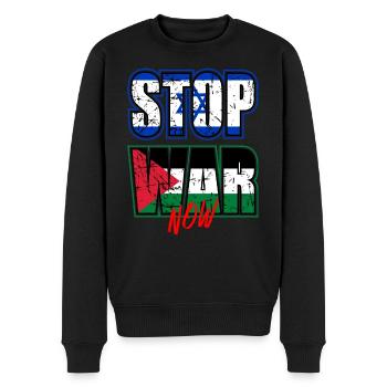 Arrêtez la guerre maintenant - Pull Premium bio Homme - noir - Devant - Nico (187cm)