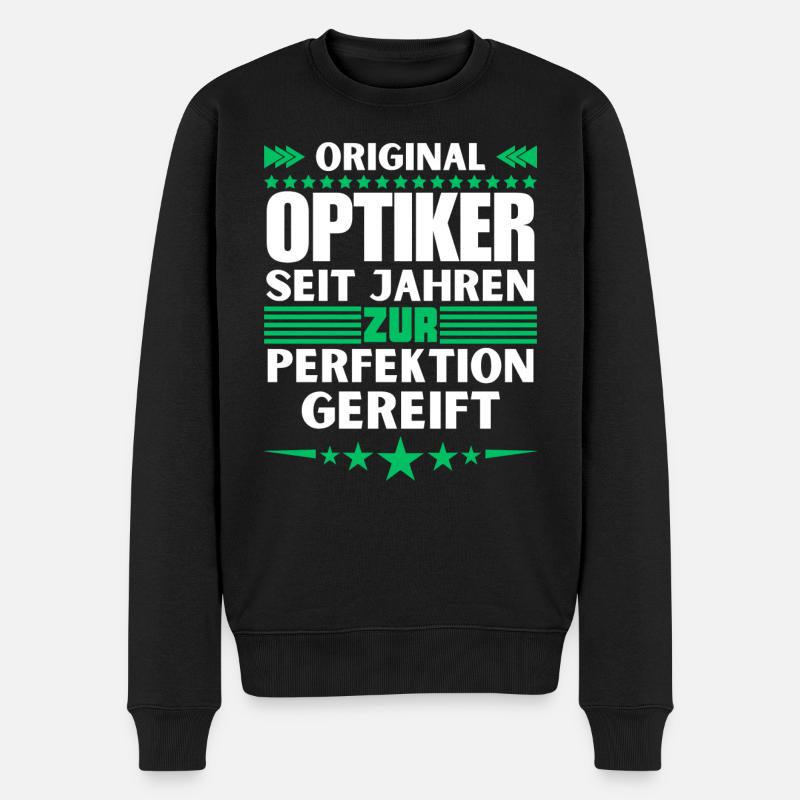 Zur Perfektion gereifter Optiker - Männer Premium Bio Pullover - Schwarz