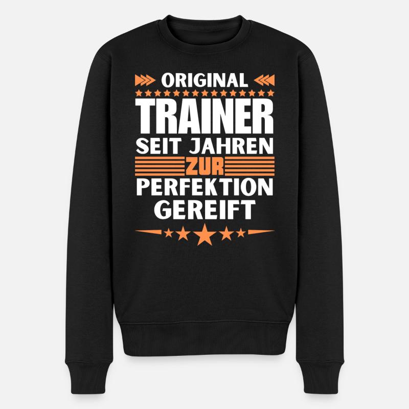 Zur Perfektion gereifter Trainer - Männer Premium Bio Pullover - Schwarz