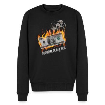 The Root Of All Evil - Men's Premium Organic Jumper - black - Front - Nico (187cm)