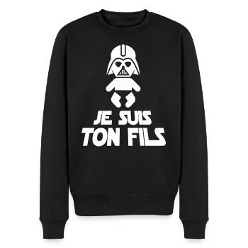 Je suis ton fils - Pull Premium bio Homme - noir - Devant - Nico (187cm)