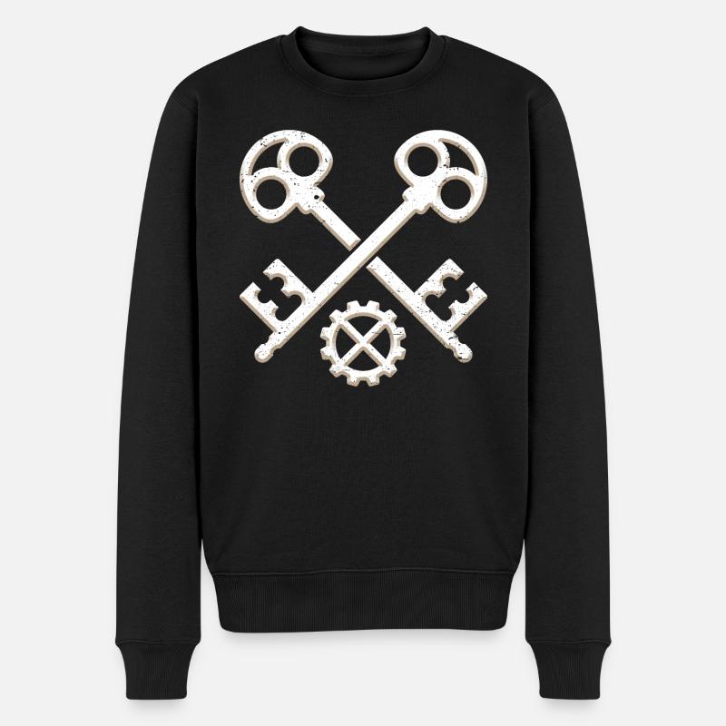 Zunftzeichen Schlosser Metallbauer 3D grunge look - Männer Premium Bio Pullover - Schwarz