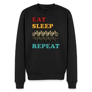 Eat Sleep Mountainbike Repeat - Männer Premium Bio Pullover - Schwarz - Vorne - Nico (187cm)