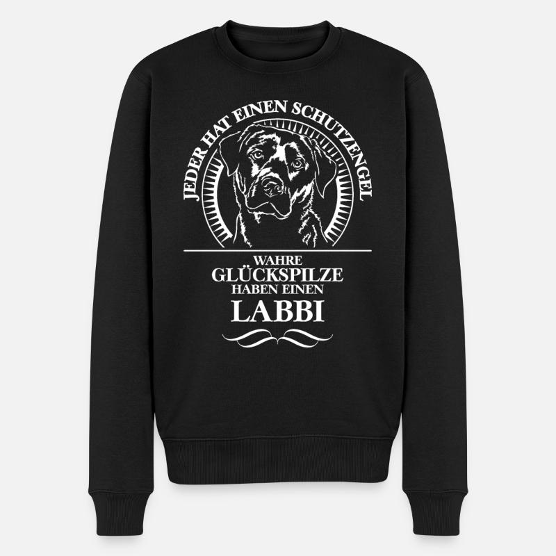 LABBI Labrador Schutzengel Hunde Spruch Wilsigns - Männer Premium Bio Pullover - Schwarz