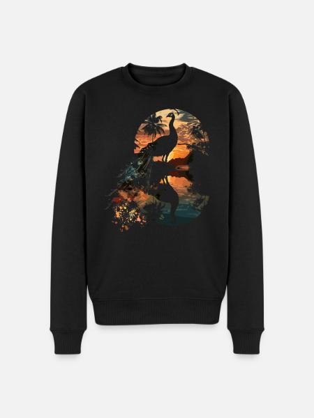 Peacock Bird Pheasant - Men's Premium Organic Jumper - black