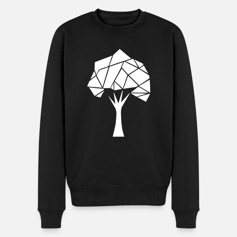 Geometrischer Polygon-Baum - Männer Premium Bio Pullover - Schwarz