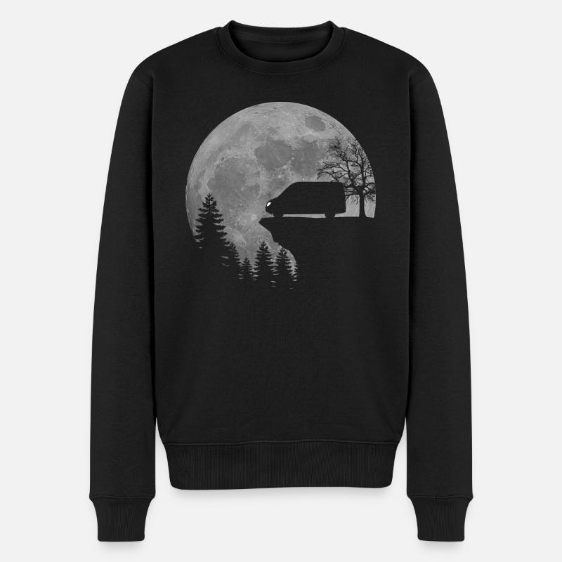Camper Van, Kastenwagen, Wohnmobil, Mond - Männer Premium Bio Pullover - Schwarz
