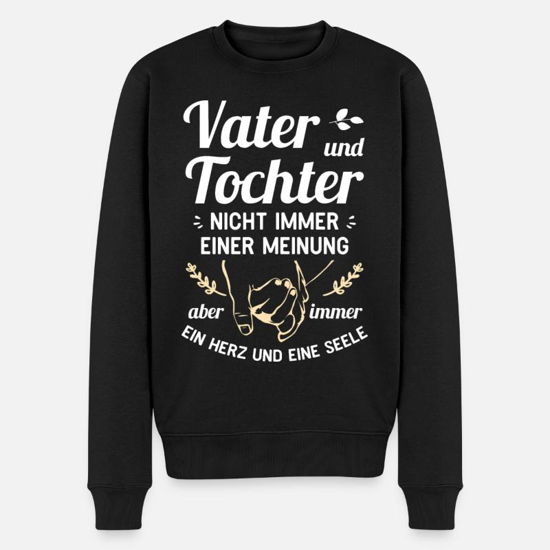 Vater und Tochter - Ein Herz und eine Seele - Männer Premium Bio Pullover - Schwarz