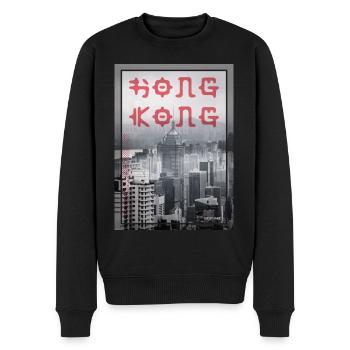 Hong Kong - Hong Kong City - Männer Premium Bio Pullover - Schwarz - Vorne - Nico (187cm)
