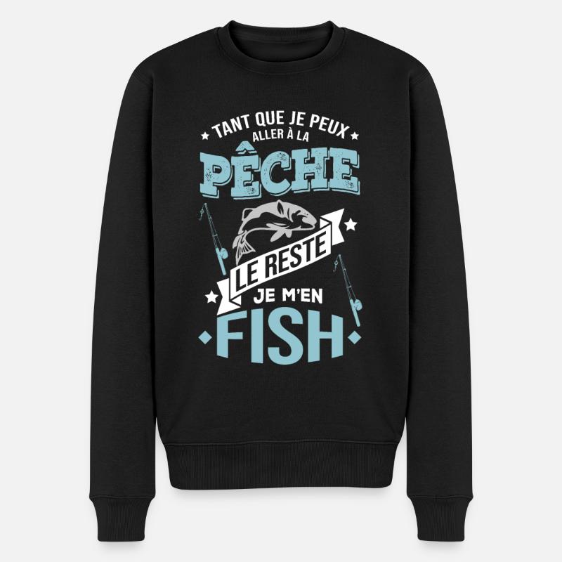 ALLER À LA PÊCHE, SE FISH DU RESTE - Pull Premium bio Homme - noir
