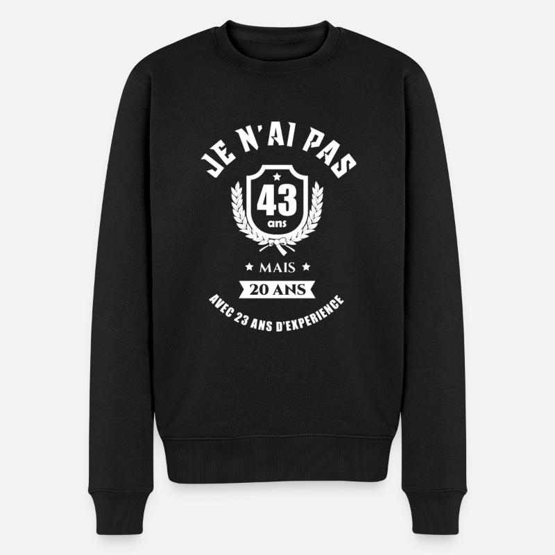CADEAU ANNIVERSAIRE 43 ANS - Pull Premium bio Homme - noir