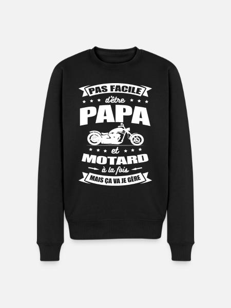 PAPA MOTARD - Pull Premium bio Homme - noir