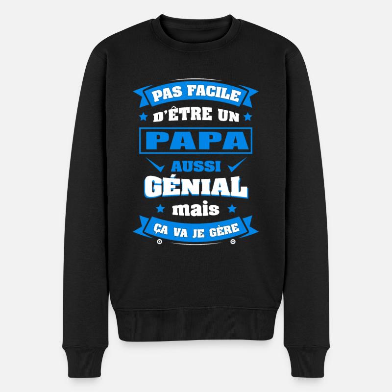PAPA GÉNIAL - Pull Premium bio Homme - noir