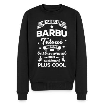 BARBU TATOUÉ - Pull Premium bio Homme - noir - Devant - Nico (187cm)