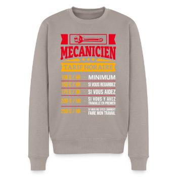 TARIF HORAIRE MÉCANICIEN - Pull Premium bio Homme - taupe - Devant - Nico (187cm)