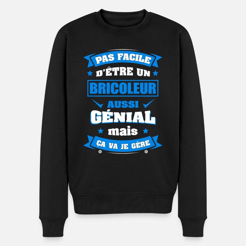 BRICOLEUR GÉNIAL - Pull Premium bio Homme - noir