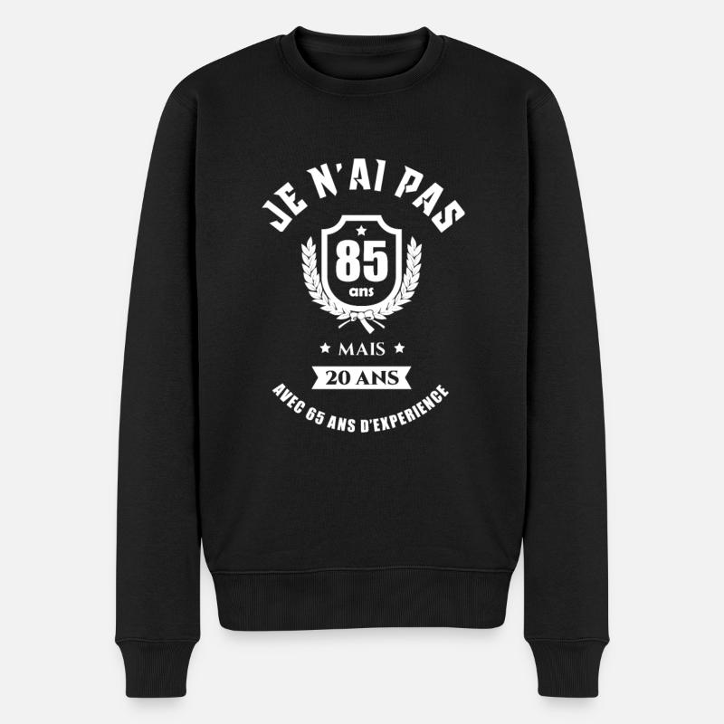 CADEAU ANNIVERSAIRE 85 ANS - Pull Premium bio Homme - noir