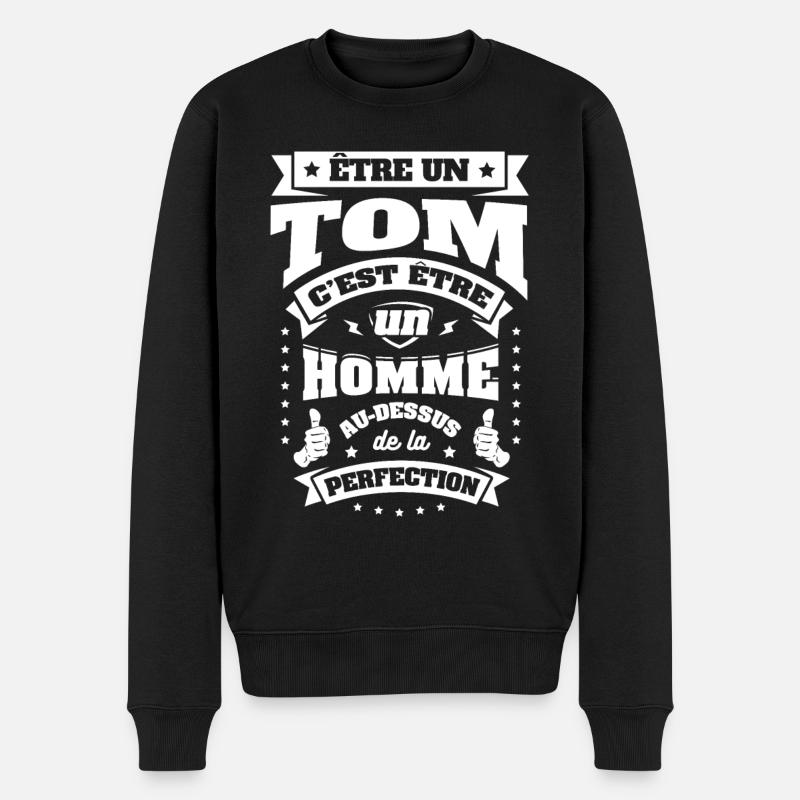 NOM - PRÉNOM - TOM - Pull Premium bio Homme - noir