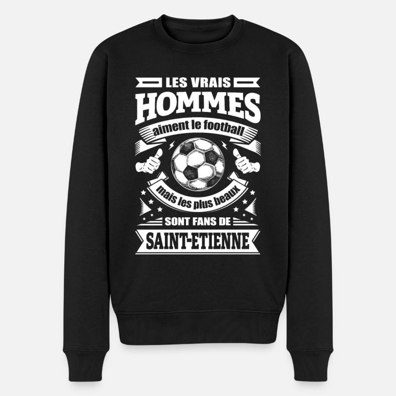 LES VRAIS HOMMES SONT FANS DE SAINT-ÉTIENNE - Pull Premium bio Homme - noir