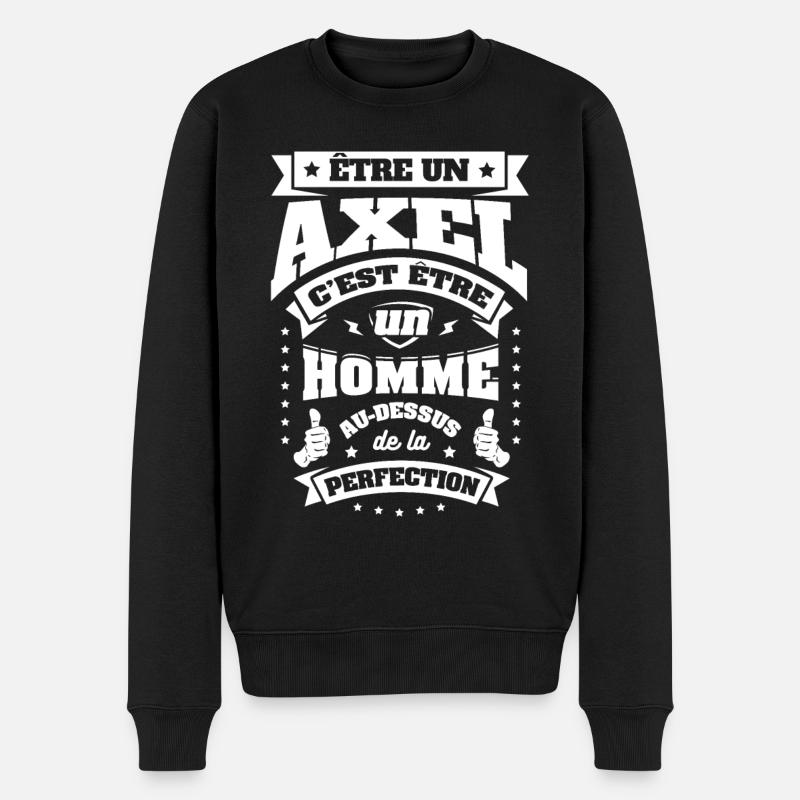 NOM - PRÉNOM - AXEL - Pull Premium bio Homme - noir