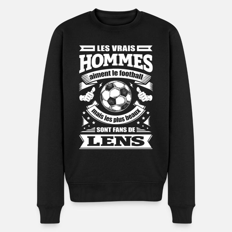 LES VRAIS HOMMES SONT FANS DE LENS - Pull Premium bio Homme - noir